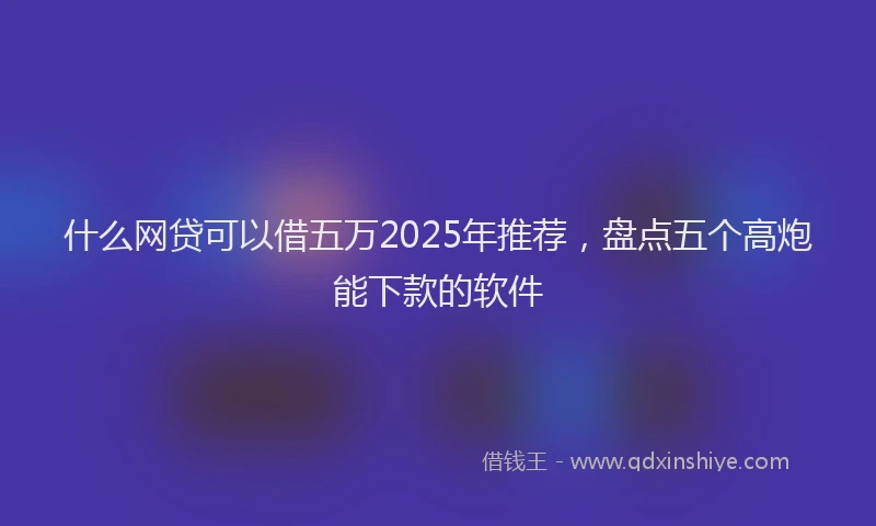 什么网贷可以借五万2025年推荐，盘点五个高炮能下款的软件
