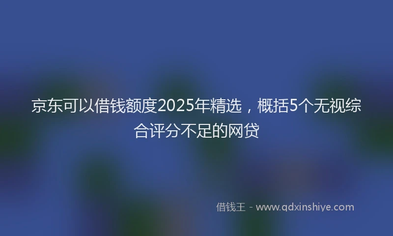 京东可以借钱额度2025年精选，概括5个无视综合评分不足的网贷