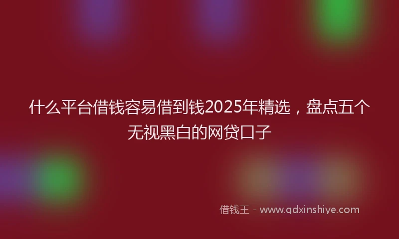 什么平台借钱容易借到钱2025年精选，盘点五个无视黑白的网贷口子