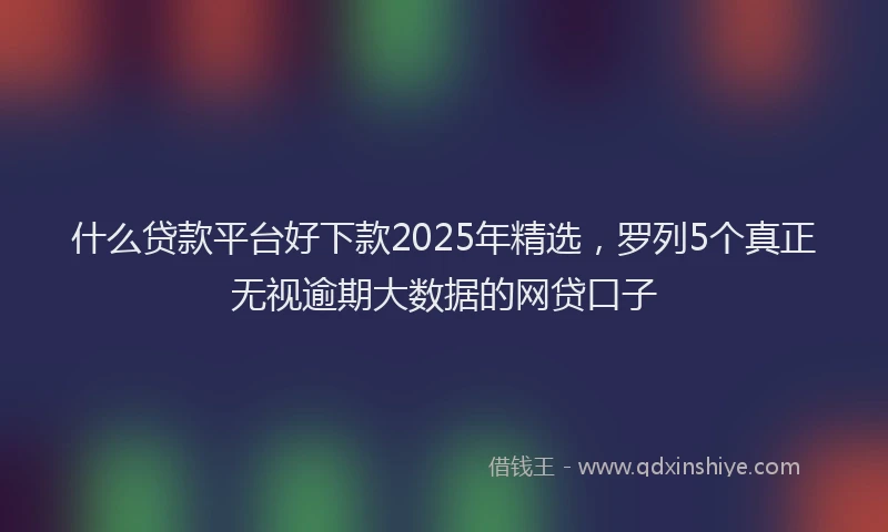 什么贷款平台好下款2025年精选，罗列5个真正无视逾期大数据的网贷口子