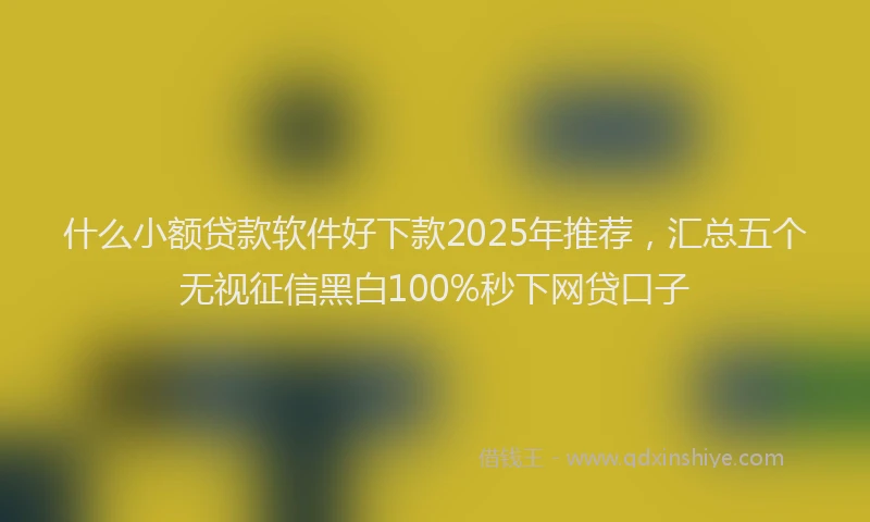 什么小额贷款软件好下款2025年推荐，汇总五个无视征信黑白100%秒下网贷口子