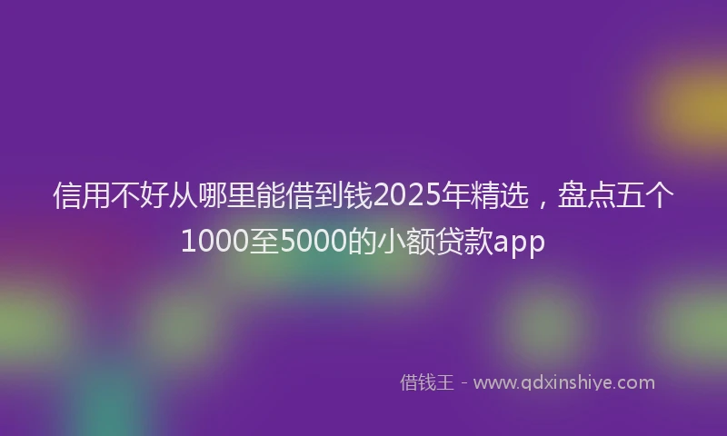 信用不好从哪里能借到钱2025年精选，盘点五个1000至5000的小额贷款app