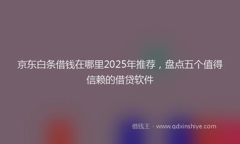 京东白条借钱在哪里2025年推荐，盘点五个值得信赖的借贷软件