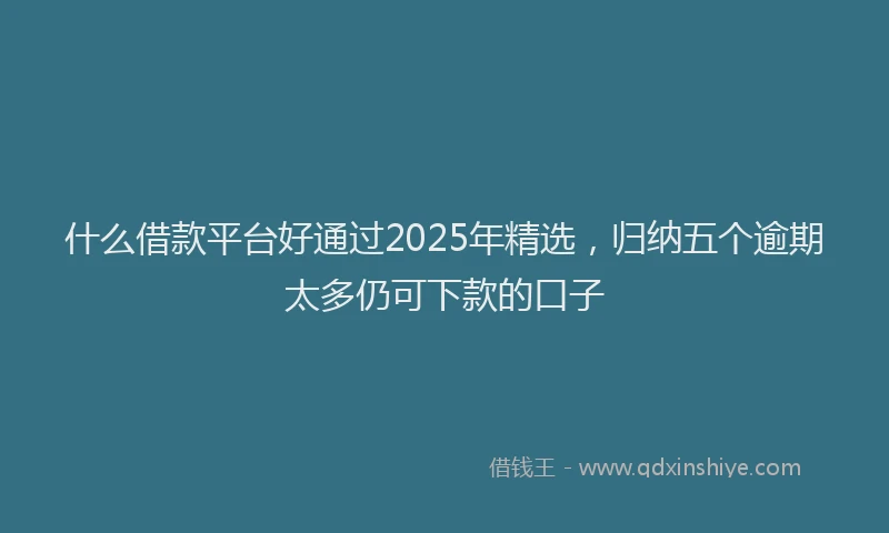 什么借款平台好通过2025年精选，归纳五个逾期太多仍可下款的口子