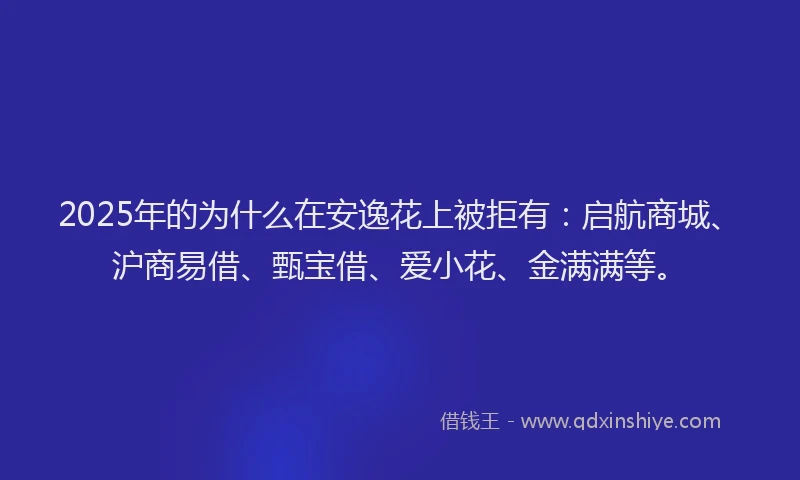 2025年的为什么在安逸花上被拒有：启航商城、沪商易借、甄宝借、爱小花、金满满等。