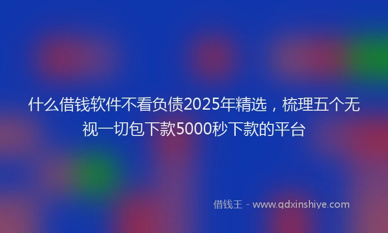 什么借钱软件不看负债2025年精选，梳理五个无视一切包下款5000秒下款的平台
