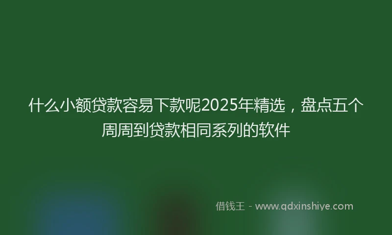 什么小额贷款容易下款呢2025年精选，盘点五个周周到贷款相同系列的软件