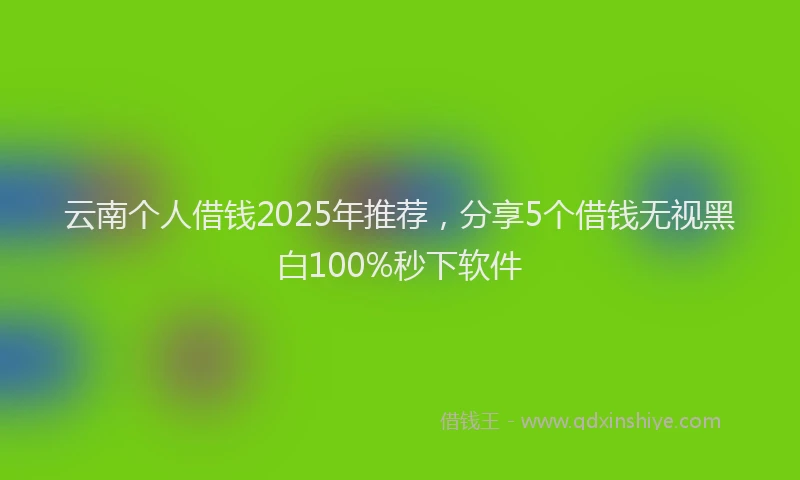 云南个人借钱2025年推荐，分享5个借钱无视黑白100%秒下软件