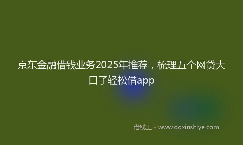 京东金融借钱业务2025年推荐，梳理五个网贷大口子轻松借app