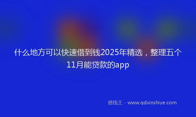 什么地方可以快速借到钱2025年精选，整理五个11月能贷款的app