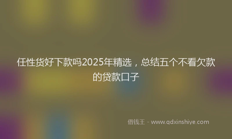任性货好下款吗2025年精选,总结五个不看欠款的贷款口子