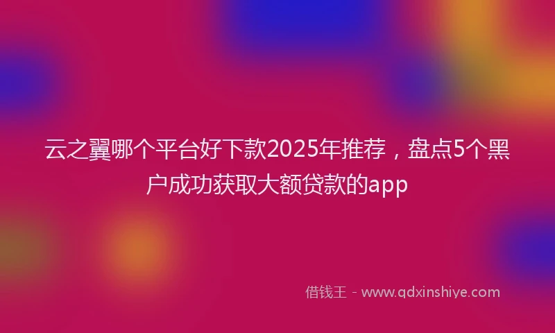云之翼哪个平台好下款2025年推荐，盘点5个黑户成功获取大额贷款的app