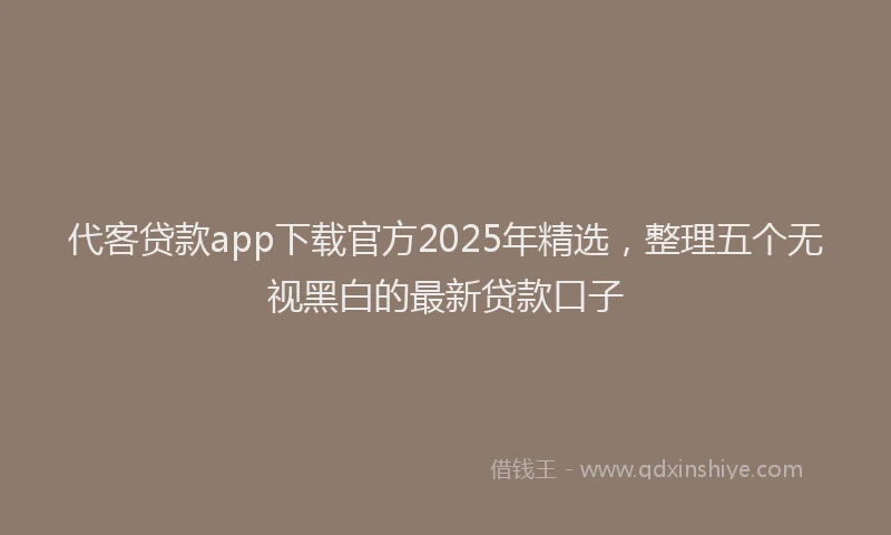 代客贷款app下载官方2025年精选，整理五个无视黑白的最新贷款口子