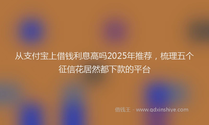 从支付宝上借钱利息高吗2025年推荐，梳理五个征信花居然都下款的平台