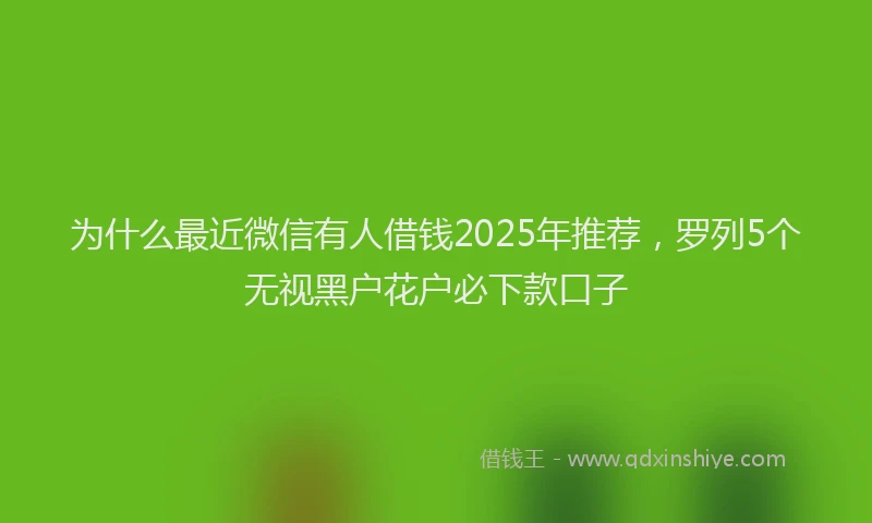 为什么最近微信有人借钱2025年推荐,罗列5个无视黑户花户必下款口子