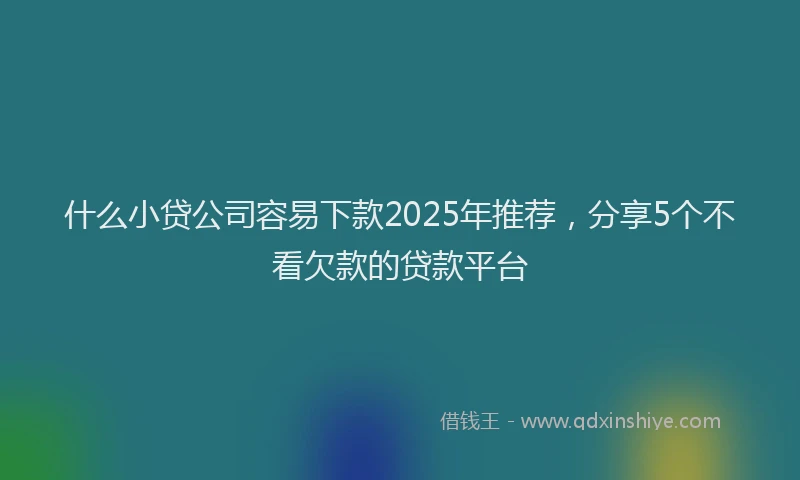 什么小贷公司容易下款2025年推荐,分享5个不看欠款的贷款平台