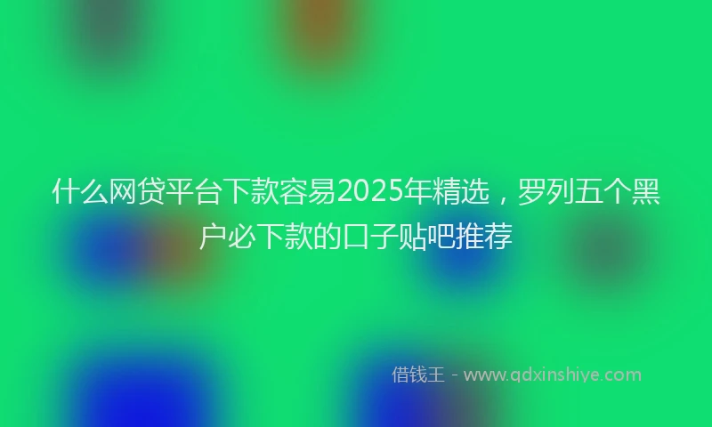 什么网贷平台下款容易2025年精选，罗列五个黑户必下款的口子贴吧推荐