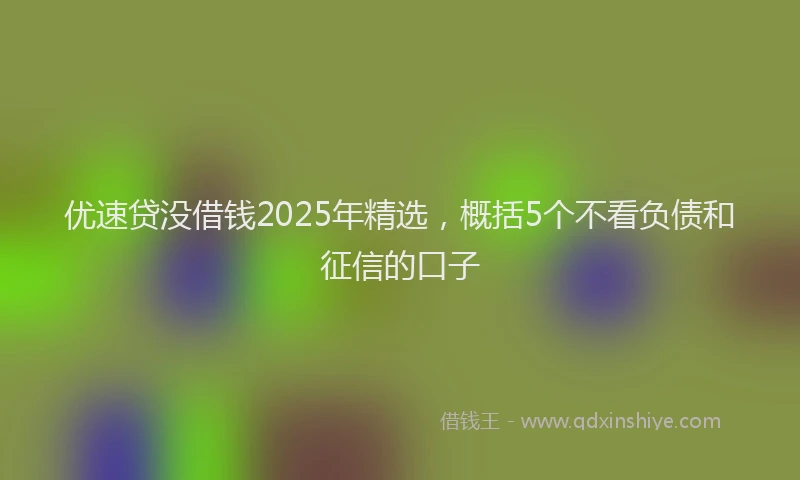 优速贷没借钱2025年精选，概括5个不看负债和征信的口子