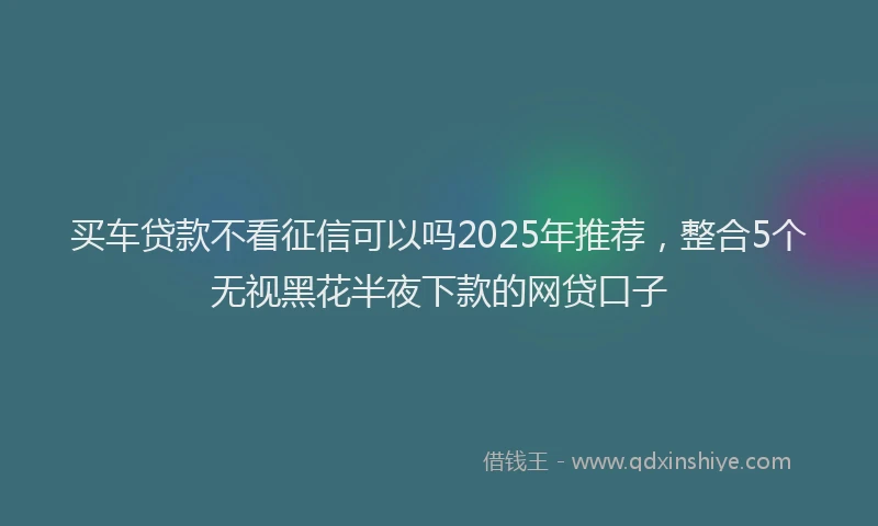 买车贷款不看征信可以吗2025年推荐，整合5个无视黑花半夜下款的网贷口子