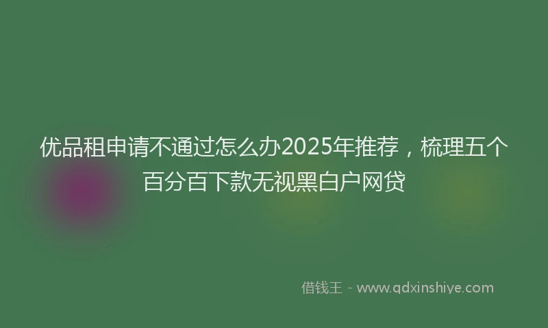 优品租申请不通过怎么办2025年推荐，梳理五个百分百下款无视黑白户网贷