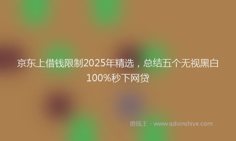 京东上借钱限制2025年精选，总结五个无视黑白100%秒下网贷
