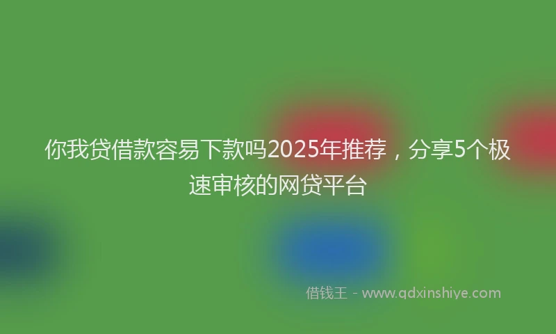 你我贷借款容易下款吗2025年推荐，分享5个极速审核的网贷平台