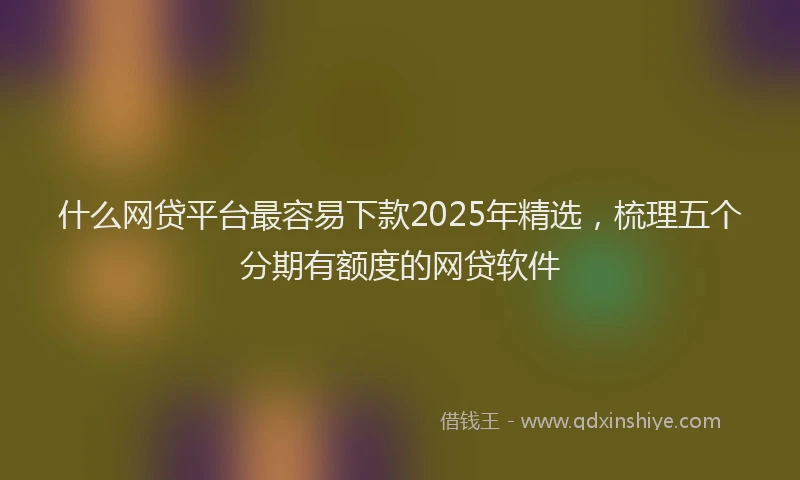 什么网贷平台最容易下款2025年精选，梳理五个分期有额度的网贷软件