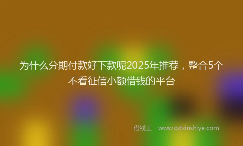 为什么分期付款好下款呢2025年推荐，整合5个不看征信小额借钱的平台