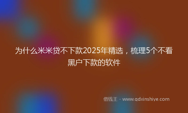 为什么米米贷不下款2025年精选，梳理5个不看黑户下款的软件