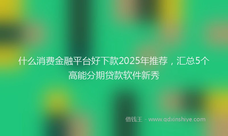 什么消费金融平台好下款2025年推荐，汇总5个高能分期贷款软件新秀