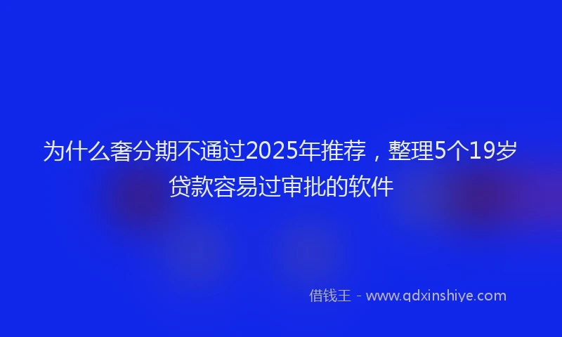 为什么奢分期不通过2025年推荐，整理5个19岁贷款容易过审批的软件