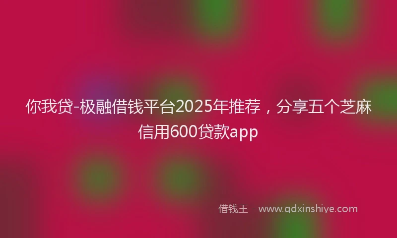 你我贷-极融借钱平台2025年推荐，分享五个芝麻信用600贷款app