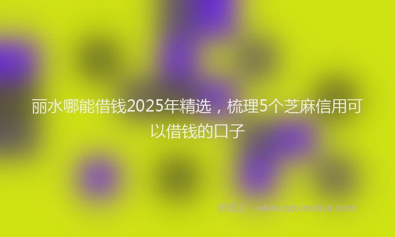 丽水哪能借钱2025年精选，梳理5个芝麻信用可以借钱的口子