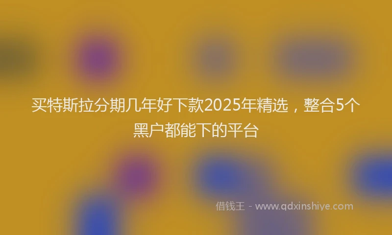 买特斯拉分期几年好下款2025年精选，整合5个黑户都能下的平台