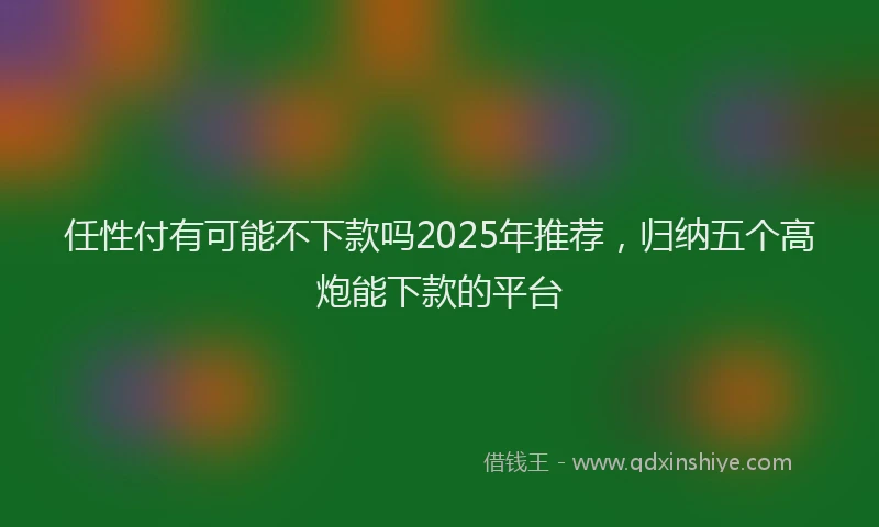 任性付有可能不下款吗2025年推荐，归纳五个高炮能下款的平台