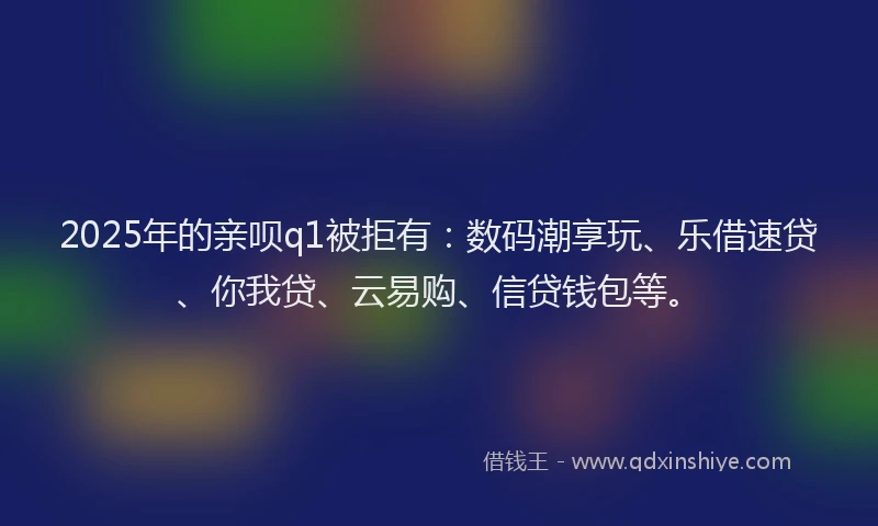 2025年的亲呗q1被拒有：数码潮享玩、乐借速贷、你我贷、云易购、信贷钱包等。
