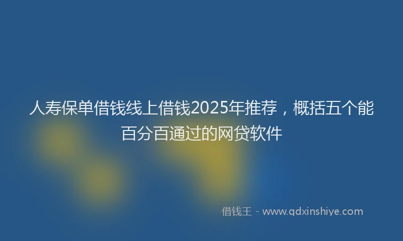 人寿保单借钱线上借钱2025年推荐，概括五个能百分百通过的网贷软件