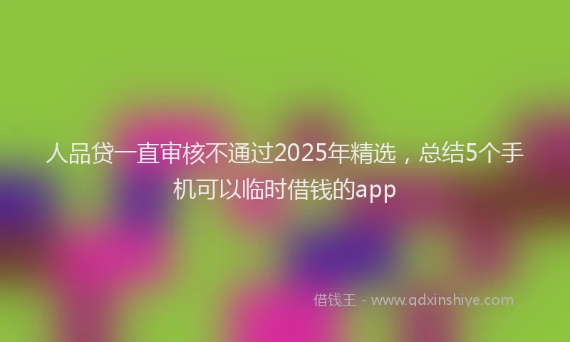 人品贷一直审核不通过2025年精选，总结5个手机可以临时借钱的app