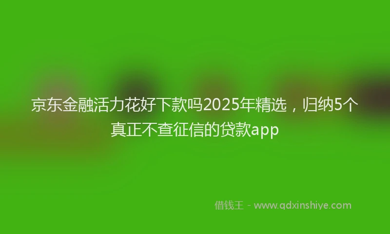 京东金融活力花好下款吗2025年精选,归纳5个真正不查征信的贷款app
