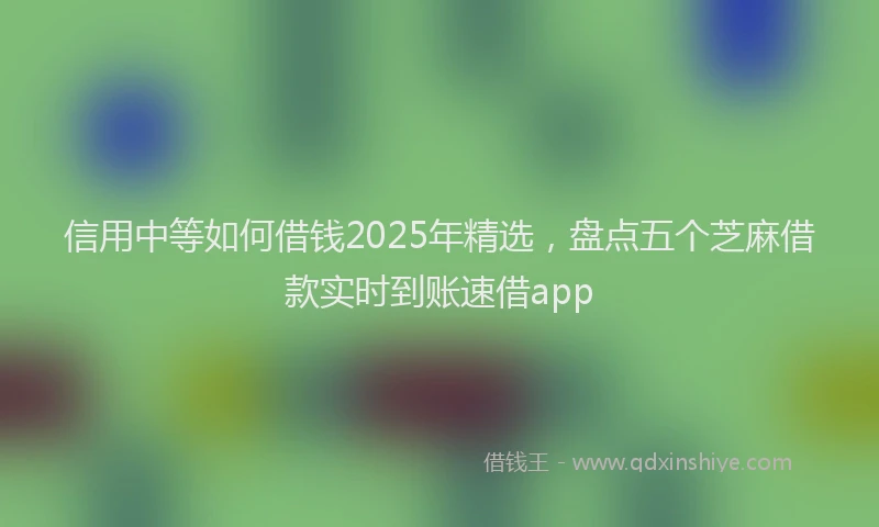 信用中等如何借钱2025年精选，盘点五个芝麻借款实时到账速借app