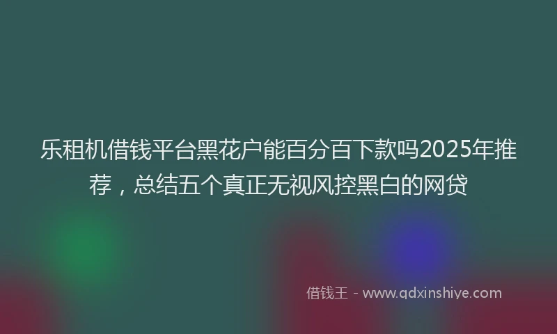 乐租机借钱平台黑花户能百分百下款吗2025年推荐，总结五个真正无视风控黑白的网贷