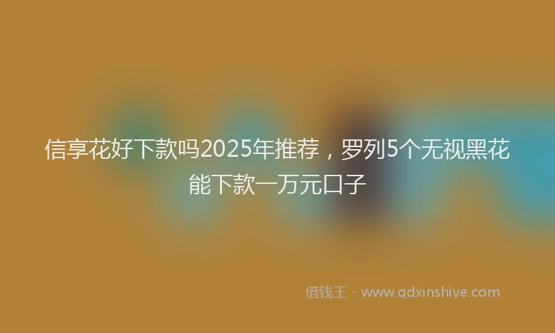 信享花好下款吗2025年推荐，罗列5个无视黑花能下款一万元口子