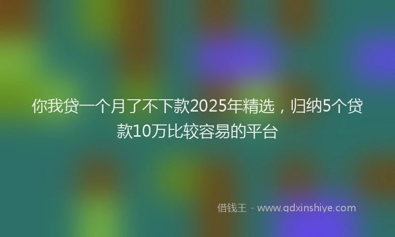 你我贷一个月了不下款2025年精选，归纳5个贷款10万比较容易的平台
