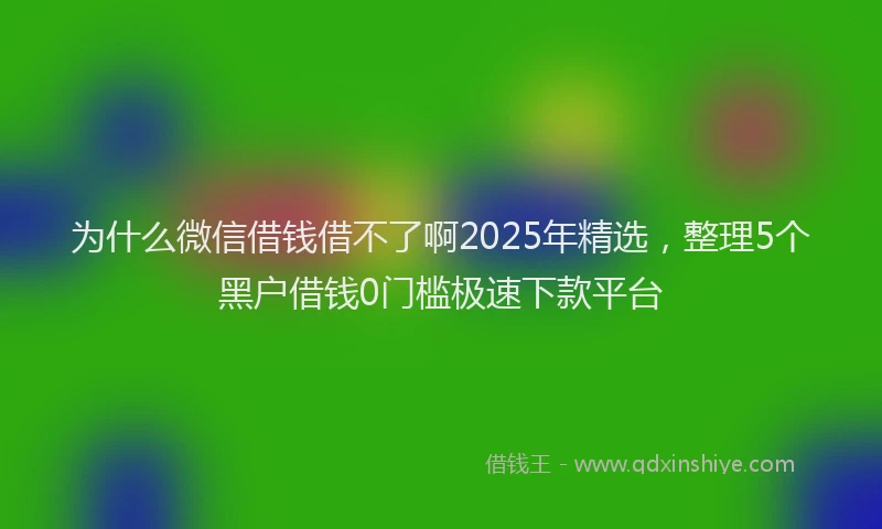 为什么微信借钱借不了啊2025年精选,整理5个黑户借钱0门槛极速下款平台