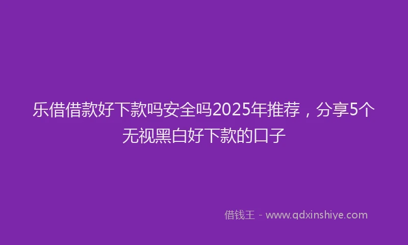乐借借款好下款吗安全吗2025年推荐,分享5个无视黑白好下款的口子