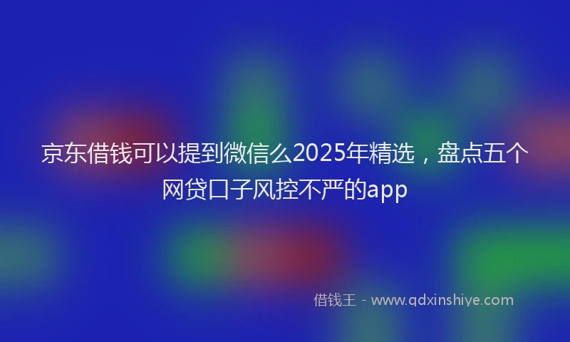 京东借钱可以提到微信么2025年精选，盘点五个网贷口子风控不严的app