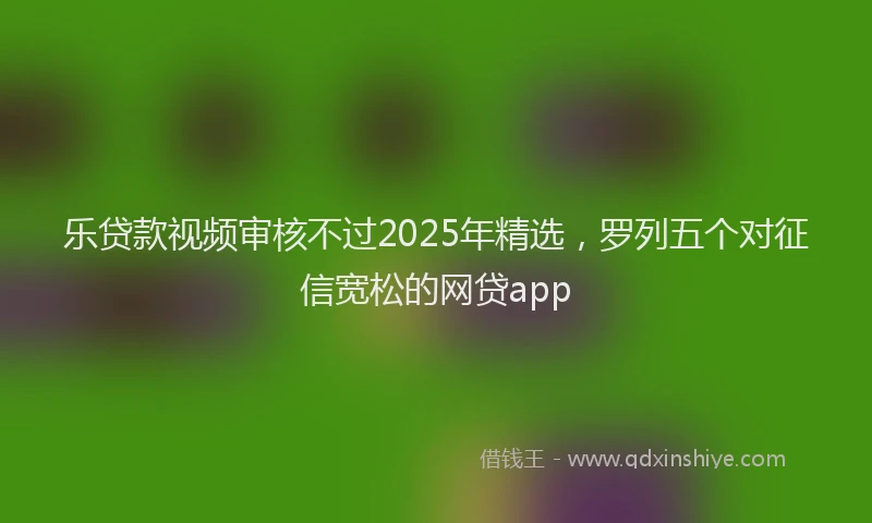 乐贷款视频审核不过2025年精选，罗列五个对征信宽松的网贷app