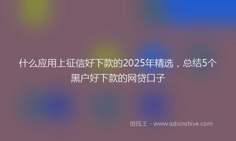 什么应用上征信好下款的2025年精选，总结5个黑户好下款的网贷口子