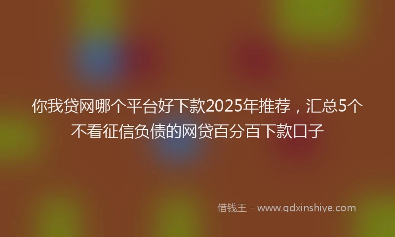 你我贷网哪个平台好下款2025年推荐,汇总5个不看征信负债的网贷百分百下款口子
