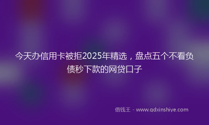 今天办信用卡被拒2025年精选,盘点五个不看负债秒下款的网贷口子